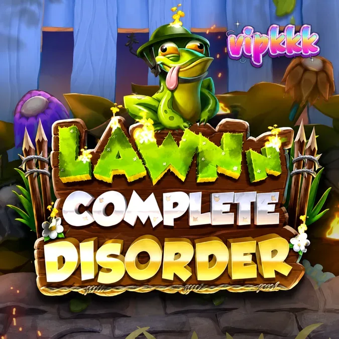 Interface colorida e caótica do slot Lawn N’ Complete Disorder com vegetais mutantes